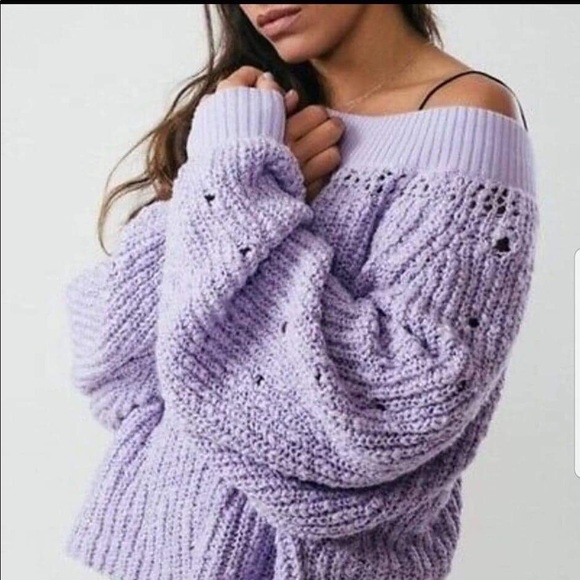 Free People Sweaters - Free People Chunky Knit Lavender Sweater